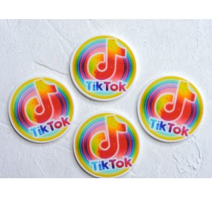 Кабошон-вырубка "TikTok" 3,2 см - 1 шт