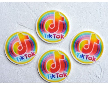 Кабошон-вырубка "TikTok" 3,2 см - 1 шт