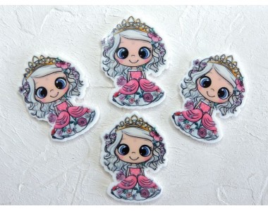 Кабошон-вырубка "Девочка принцесса", 2,7*3,8 см - 1 шт