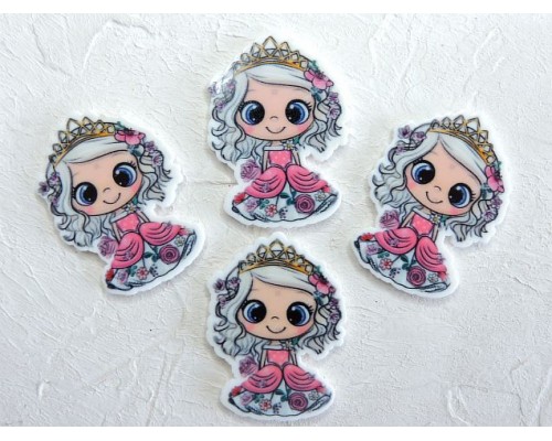 Кабошон-вырубка "Девочка принцесса", 2,7*3,8 см - 1 шт