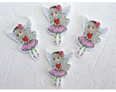 Кабошон-вырубка "Девочка фея", 2,5*3,7 см - 1 шт