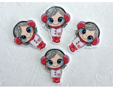 Кабошон-вырубка "Девочка", 3,0*3,7 см - 1 шт