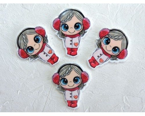 Кабошон-вырубка "Девочка", 3,0*3,7 см - 1 шт