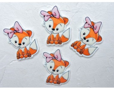 Кабошон-вырубка "Лисичка с бантиком" 2,5*3,7 см - 1 шт