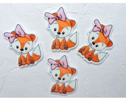 Кабошон-вырубка "Лисичка с бантиком" 2,5*3,7 см - 1 шт