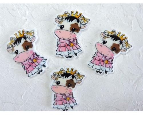 Кабошон-вырубка "Коровка",2,8*3,6 см - 1 шт