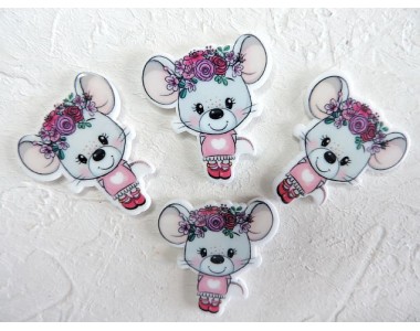 Кабошон-вырубка "Мышка" 3,0*3,5 см - 1 шт