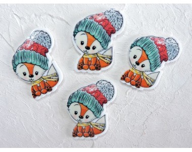 Кабошон-вырубка "Лисичка шапочка" 2,7*3,7 см - 1 шт