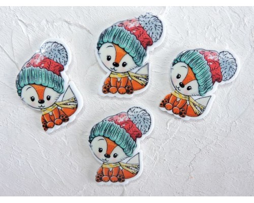 Кабошон-вырубка "Лисичка шапочка" 2,7*3,7 см - 1 шт