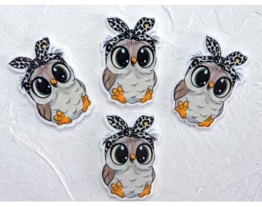 Кабошон-вырубка "Совушка" 2,3*3,5 см - 1 шт