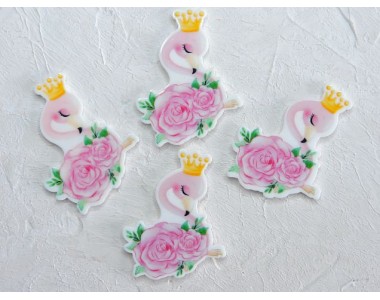 Кабошон-вырубка "Фламинго" 3,2*4,2 см - 1 шт