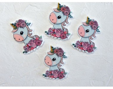 Кабошон-вырубка "Единорог" 2,7*3,7 см - 1 шт