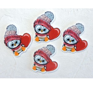 Кабошон-вырубка "Пингвинчик" 3,5*3,7 см - 1 шт