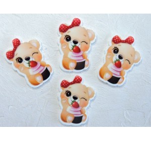 Кабошон-вырубка "Мишка" 2,6*3,7 см - 1 шт