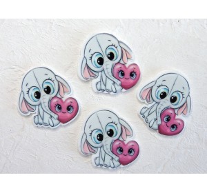 Кабошон-вырубка "Слоненок" 3,2*3,0 см - 1 шт