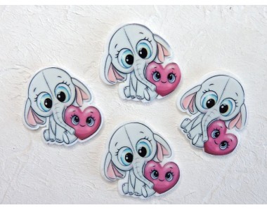 Кабошон-вырубка "Слоненок" 3,2*3,0 см - 1 шт