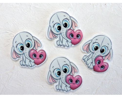 Кабошон-вырубка "Слоненок" 3,2*3,0 см - 1 шт