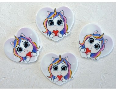 Кабошон-вырубка "Единорог" 3,5*3,2 см - 1 шт