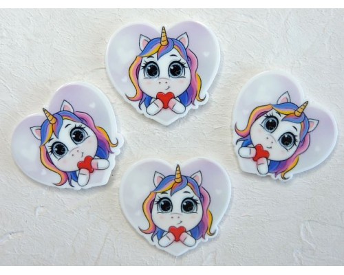 Кабошон-вырубка "Единорог" 3,5*3,2 см - 1 шт