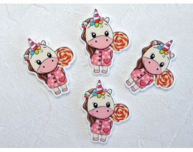 Кабошон-вырубка "Единорог" 2,8*3,8 см - 1 шт