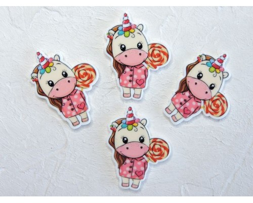 Кабошон-вырубка "Единорог" 2,8*3,8 см - 1 шт