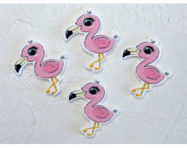 Кабошон-вырубка "Фламинго" 3,0*3,5 см - 1 шт