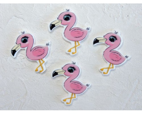 Кабошон-вырубка "Фламинго" 3,0*3,5 см - 1 шт