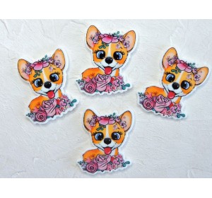 Кабошон-вырубка "Щенок" 2,8-3,5 см - 1 шт