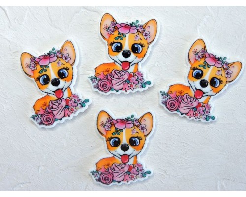 Кабошон-вырубка "Щенок" 2,8-3,5 см - 1 шт