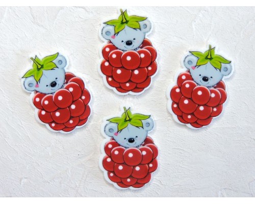 Кабошон-вырубка "Ягодка и куала" 3,2*3,5 см - 1 шт