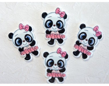 Кабошон-вырубка "Панда" 2,6*3,6 см - 1 шт