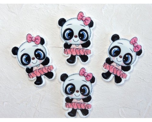 Кабошон-вырубка "Панда" 2,6*3,6 см - 1 шт