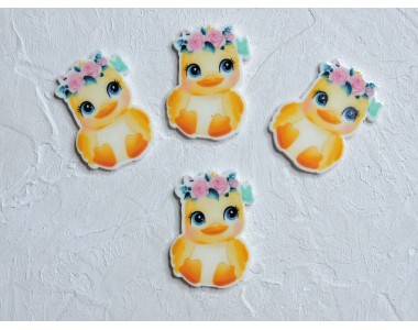 Кабошон-вырубка "Утенок" 2,9*3,5 см - 1 шт