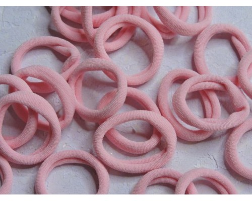 Резинка бесшовная для волос 3 см, цв. светло-розовый - 1 шт.