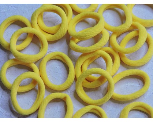 Резинка бесшовная для волос 3 см, цв. желтый - 1 шт.