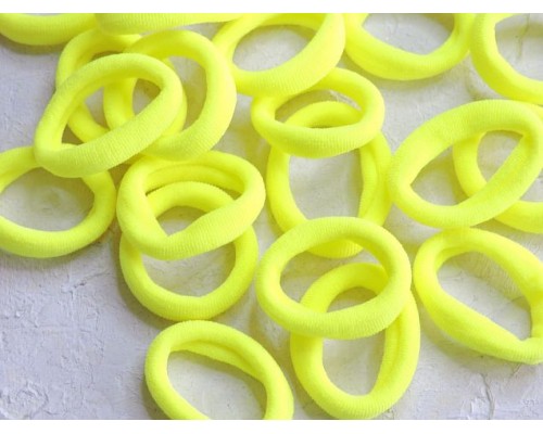 Резинка бесшовная для волос 3 см, цв. лимонный - 1 шт.