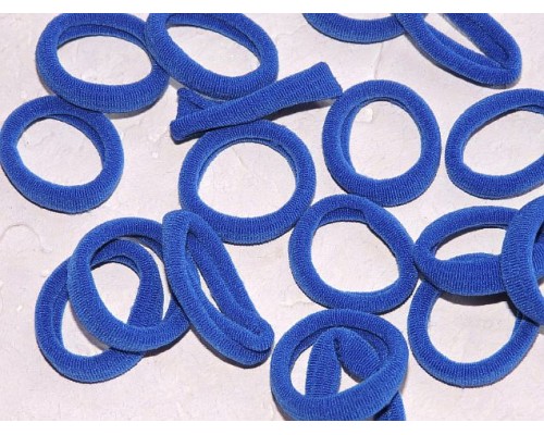 Резинка бесшовная для волос 3 см, цв. синий - 1 шт.