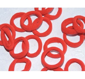 Резинка бесшовная для волос 3 см, цв. красный - 1 шт.