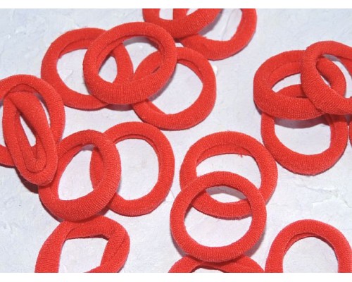 Резинка бесшовная для волос 3 см, цв. красный - 1 шт.