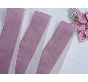 Лента бархатная 40 мм, цв. пенка - 1 м.