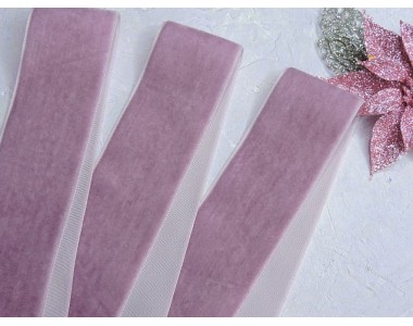 Лента бархатная 40 мм, цв. пенка - 1 м.