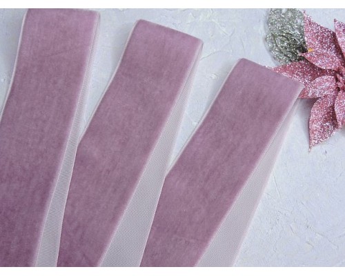 Лента бархатная 40 мм, цв. пенка - 1 м.