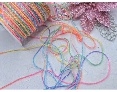 Шнур с люрексом 1 мм, цв. мультиколор - 1 м.