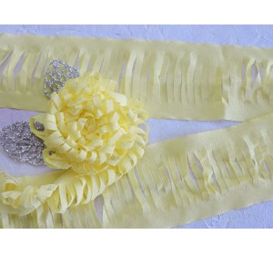 Лента шифоновая 5 см*1,4 м, цв. желтый - (отрез 1,4 м)