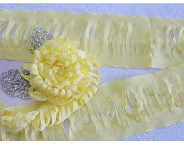 Лента шифоновая 5 см*1,4 м, цв. желтый - (отрез 1,4 м)