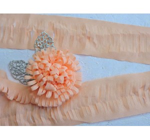 Лента шифоновая 5 см*1,4 м, цв. персиковый - (отрез 1,4 м)