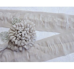 Лента шифоновая 5 см*1,4 м, цв. серый - (отрез 1,4 м)