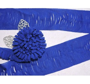 Лента шифоновая 5 см*1,4 м, цв. синий -  (отрез 1,4 м)