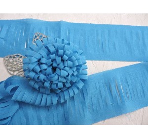 Лента шифоновая 5 см*1,4 м, цв. бирюзовый -  (отрез 1,4 м)