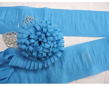 Лента шифоновая 5 см*1,4 м, цв. бирюзовый -  (отрез 1,4 м)